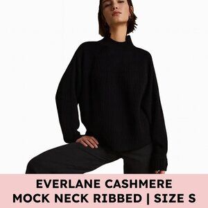 Everlane Recycled Cashmere Mockneck Sweater Quiet Luxury S Black Scandi French